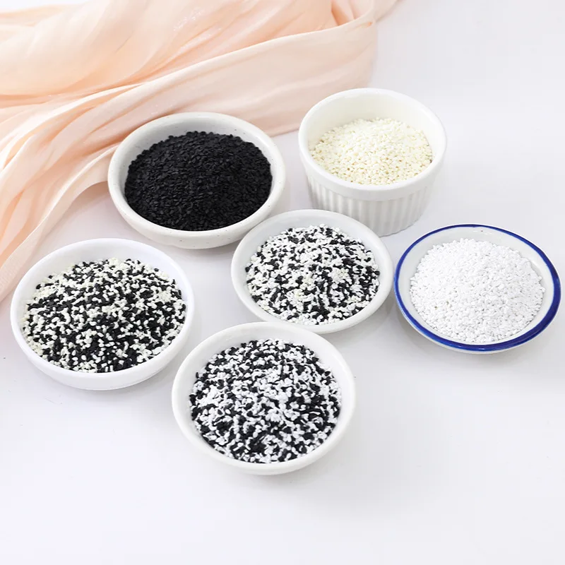 

100g Artificial Sesame Plastic Sesame Seeds Grain Model Simulated PVC Food Play Doll Accessories Decorations Home Decor