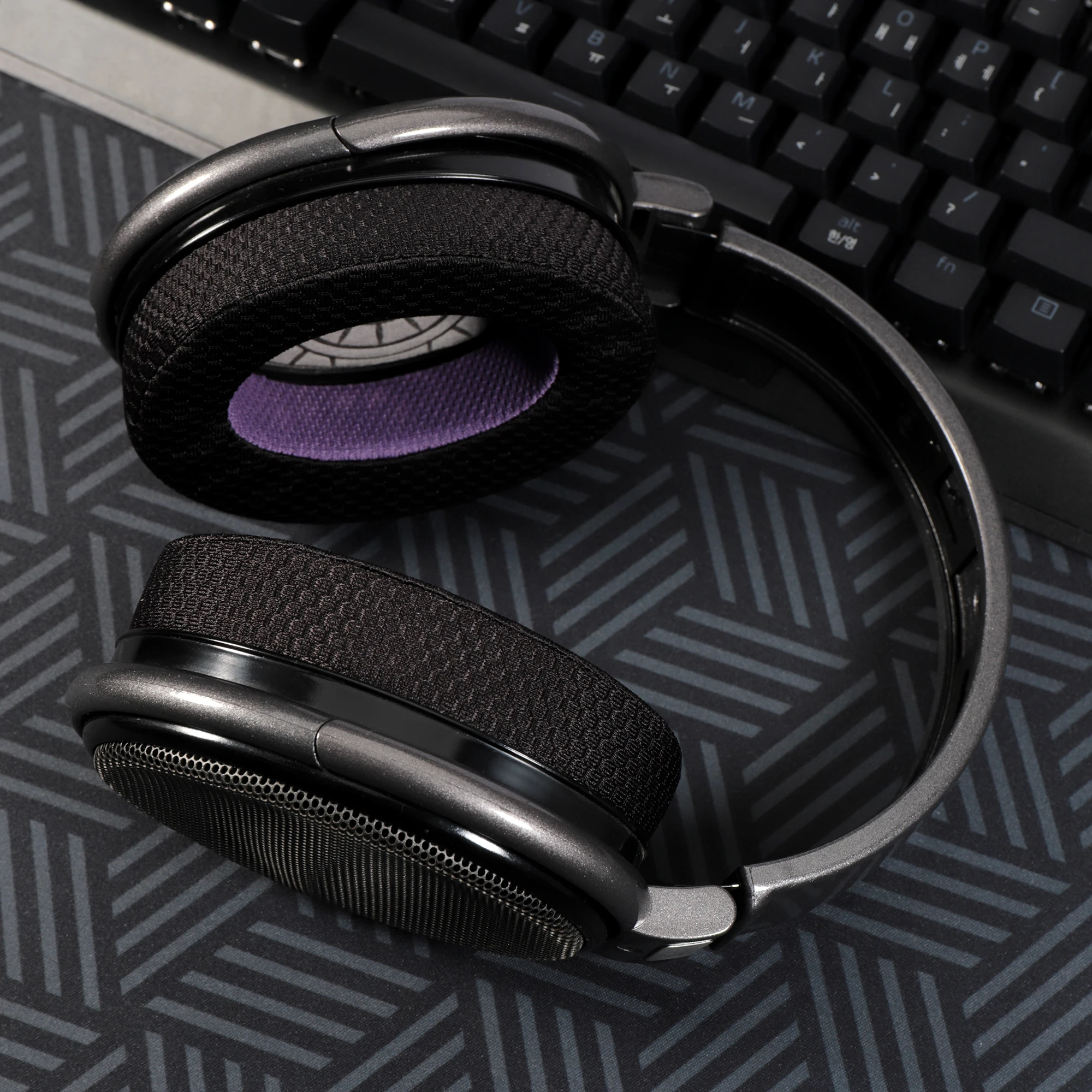 YAYINCC Ersatz-Ohrpolster aus atmungsaktivem Mesh-Gewebe / Ice Memory Foam für Sennheiser HD650 HD660s HD600 Kopfhörer – Detail 3