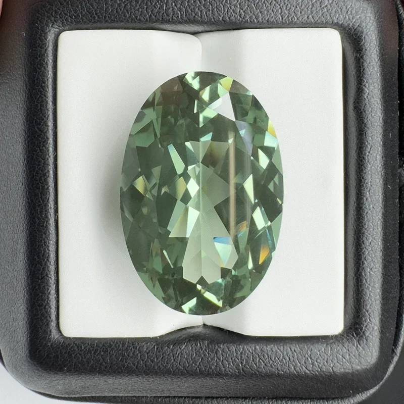 مختبر نمت الياقوت الأخضر اللون البيضاوي قطع 18x25 مللي متر 41.45ct أحجار كريمة ساحرة لفتاة لتقوم بها بنفسك صنع المجوهرات مع شهادة AGL