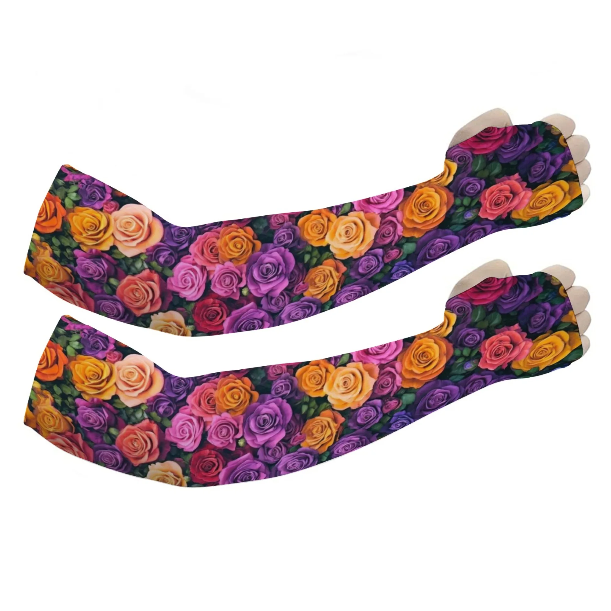 Mangas protectoras para jardinería, divertidas, rosas coloridas, suaves, transpirables, antideslizantes, unisex, para deportes al aire libre, protección solar