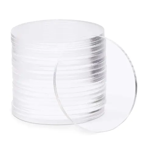 10/20pcs Round Clear Acrylic Sheet Transparent Plexi Plate/Glass Cake Topper Design Blank Acrylic Discs Cake Decoration Tools