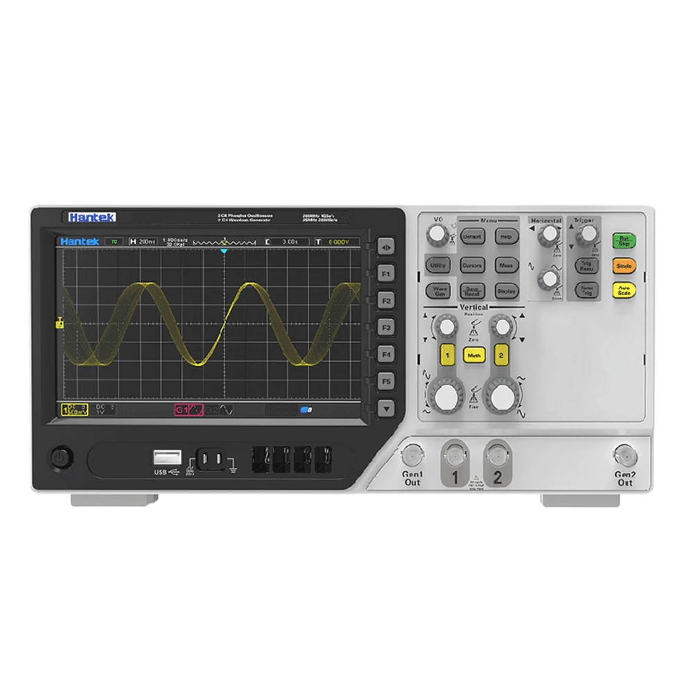 Hantek DPO6102B Fluorescent Oscilloscope 2CH 100MHz 1 GSa/s Real-Time Sample Rate Waveform Generator