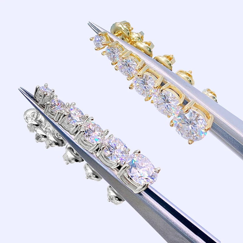 Joyce jelly 1/2-2ct Moissan ite Schrauben zurück Ohr stecker klassische vier Zinken Ohrringe S925 Sterling Silber Luxus schmuck für Frauen – Detail 3