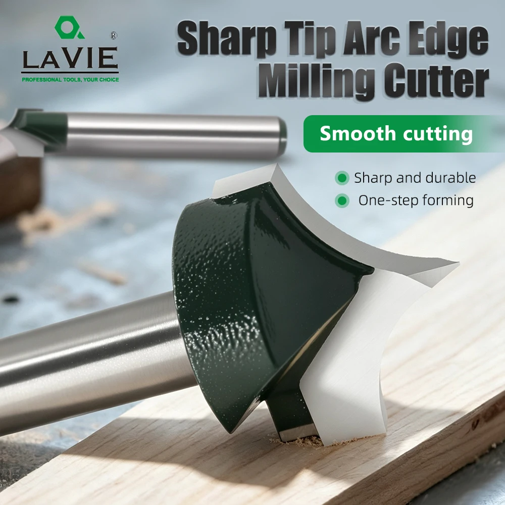 LAVIE 1/4 Shank Pointed Router Bit Set Woodworking Edge Trimming Carbide Milling Cutter C07036GNT301