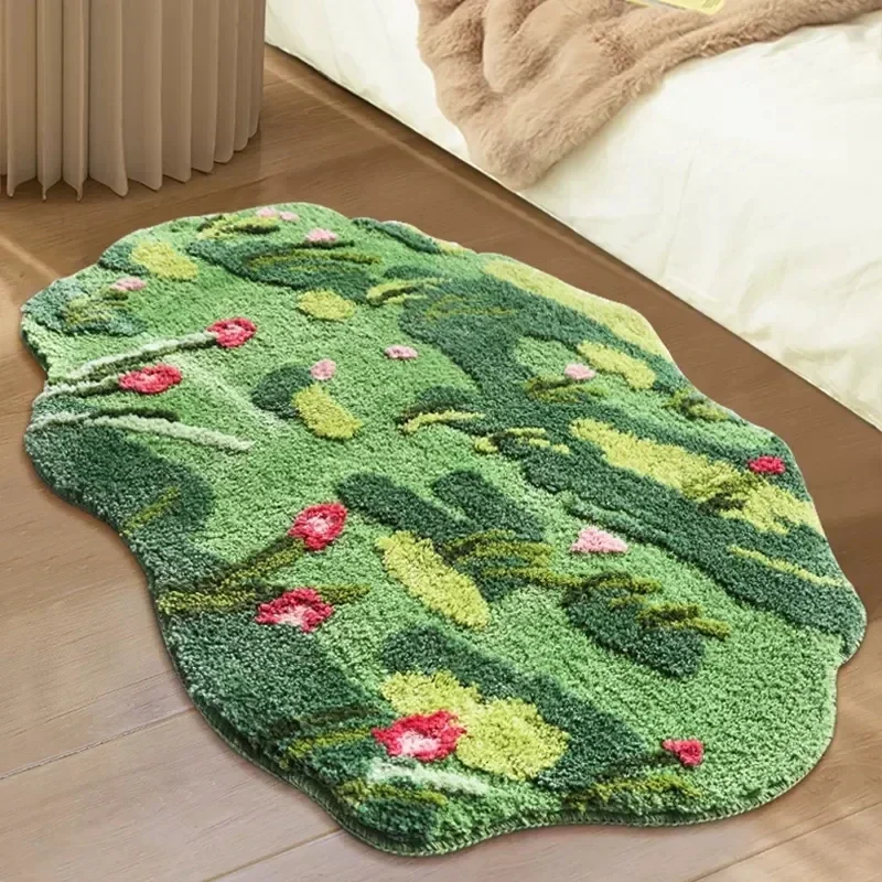 

Nordic 3d lawn moss carpet bedroom living room green forest home decoration chic room floor mat bedside carpet