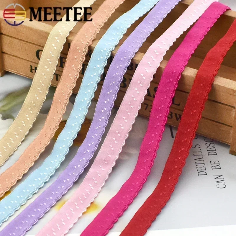 5/10/20M Meetee 11mm Baumwolle Gummiband für Unterwäsche Strap Stretch Gurtband Band Doppelschichtige Gummibänder Zubehör