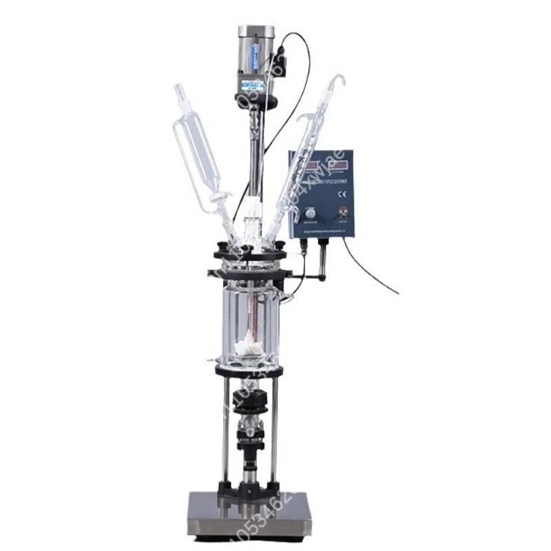 Laboratory Jacketed Glass Reactor, Digital Stirring System for Distillation and Extraction