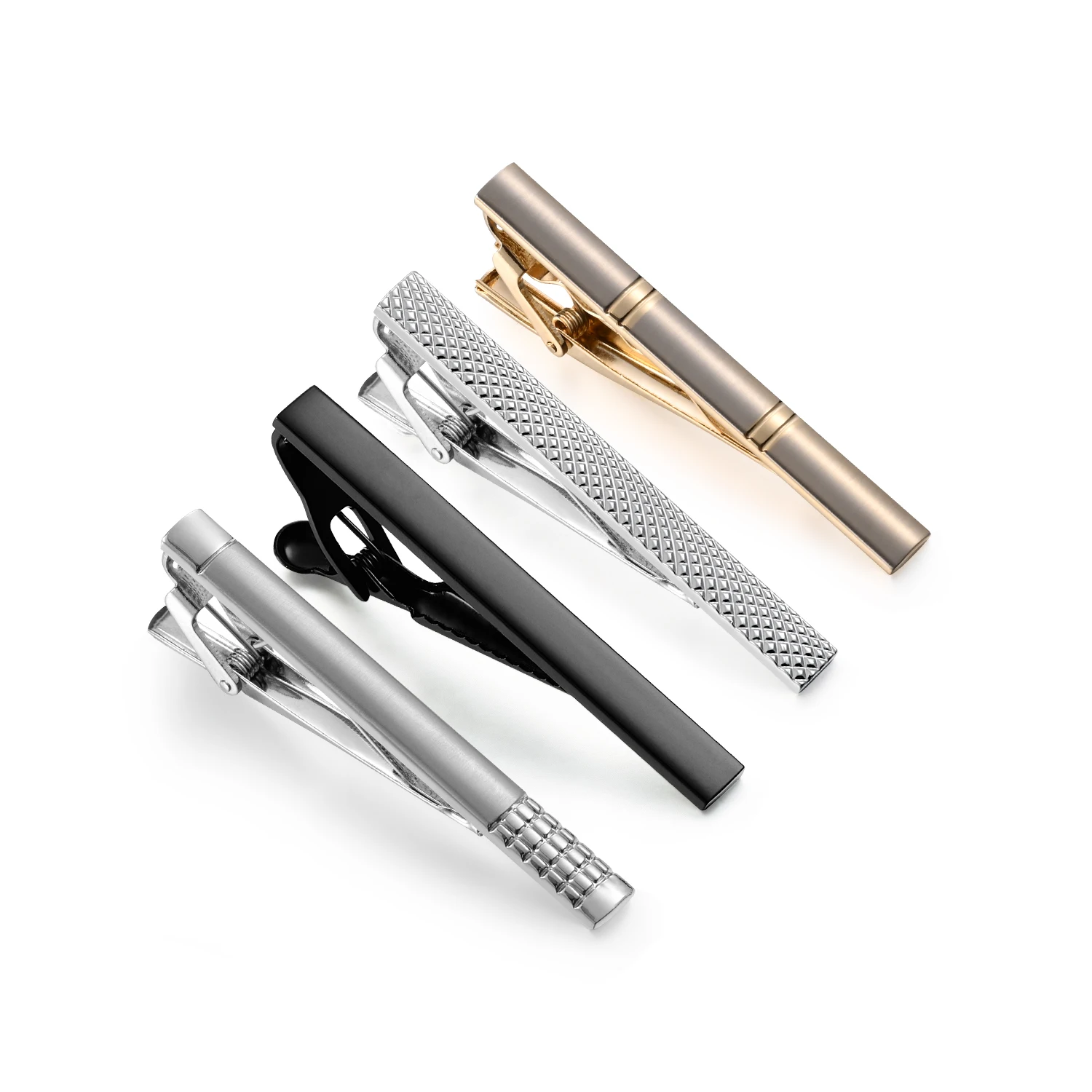 1/4 Peça Prendedor de Gravata Masculino Minimalista Preto e Dourado, Alfinete de Gravata e Abotoaduras para Camisa Social, Joias Masculinas para Advogados
