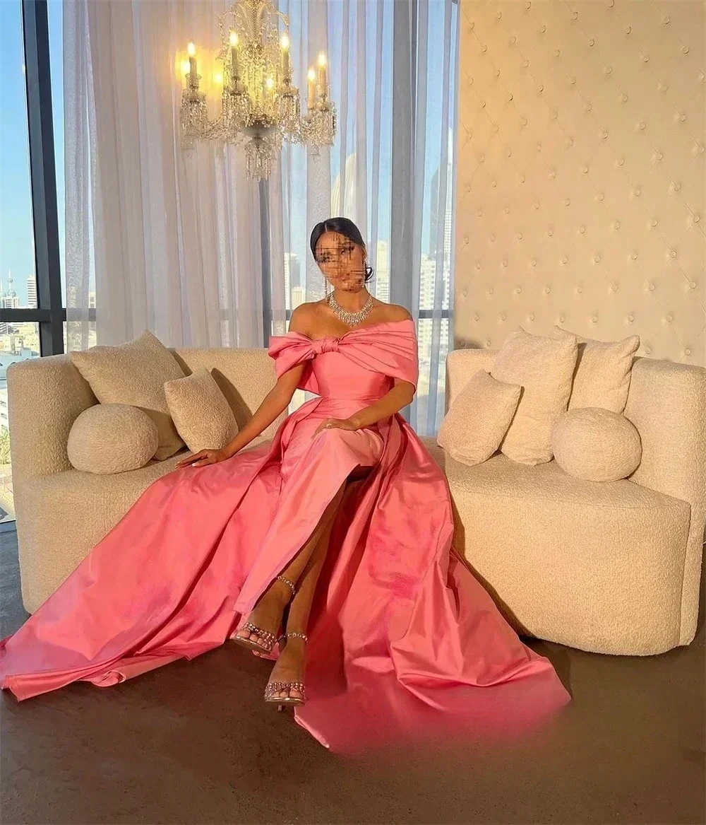 Elegancka, wysokiej jakości sukienka midi w kształcie litery A z dżerseju, z odkrytymi ramionami, suknie wieczorowe, wykwintne suknie na studniówkę, sukienki na przyjęcia dla kobiet, szyte na miarę.