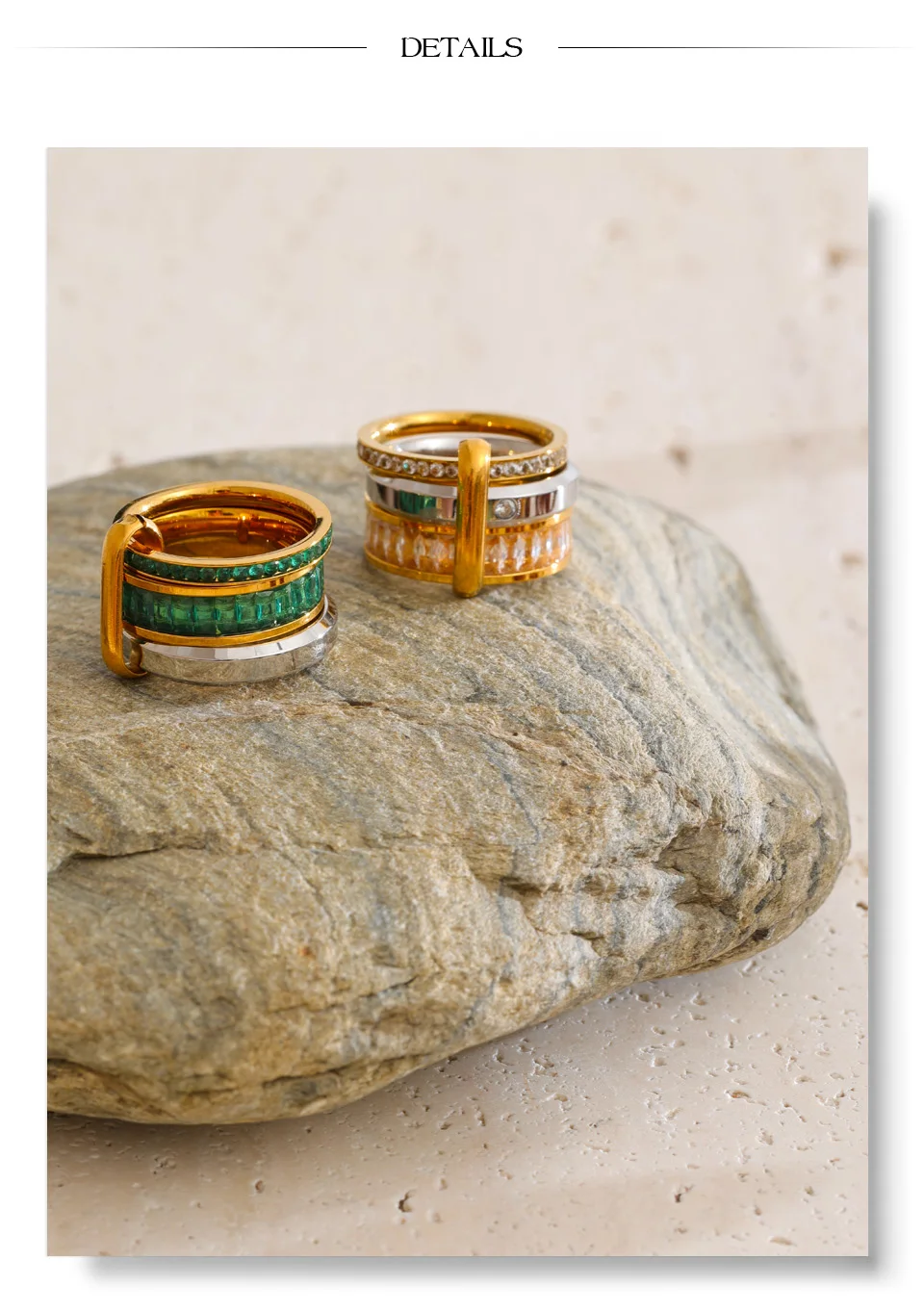 Yhpup Größe 678 Edelstahl Zirkonia Mehrschichtiger Stapelring Hochwertiger Zarter Beliebter 2026 Neuheiten Fingerschmuck – Detail 7