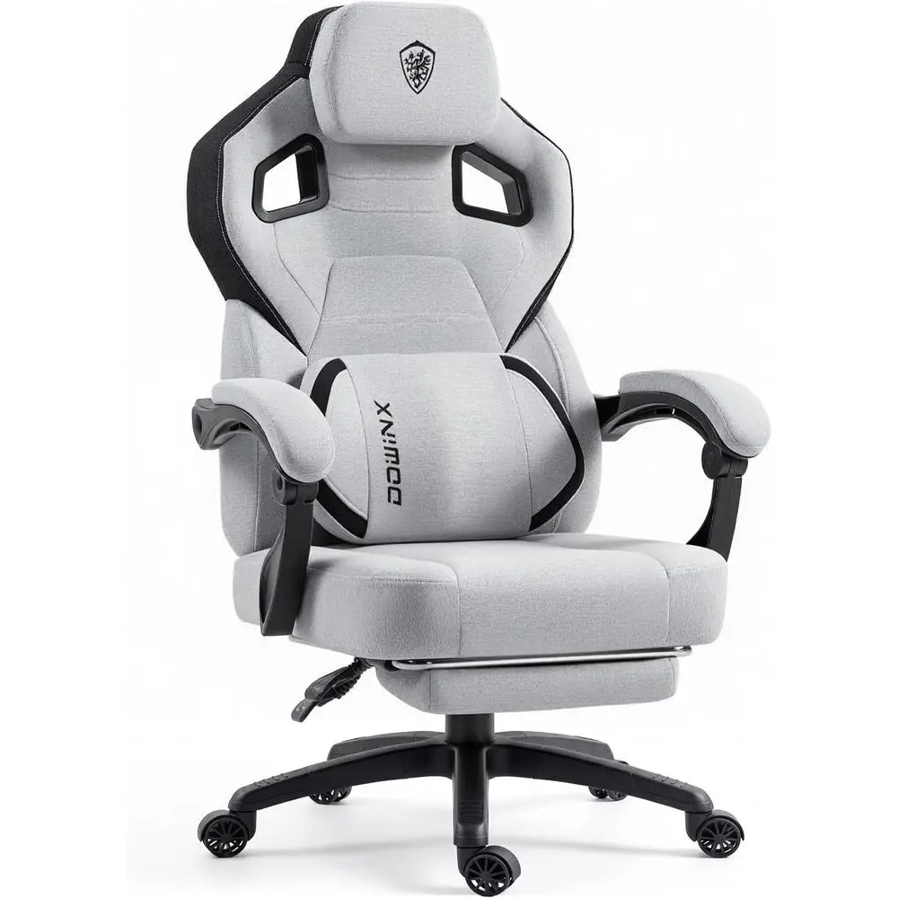 Big Big and Tall Gaming Chair with ootrest, Gray | Breathable woven abric with lumbar support and extra-wide seat back; big-and-tall - Aliexpress Deal