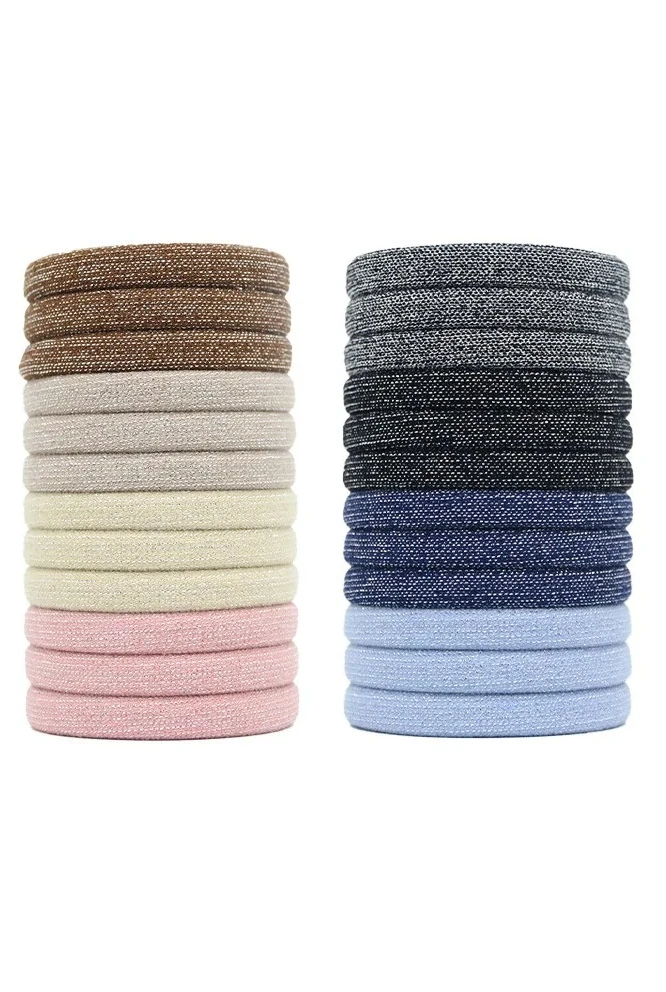 Fashion Hair Scrunchies 12-Pack Korean Style Terry Elastic Bands Casual Ponytail Accessories Color Choices