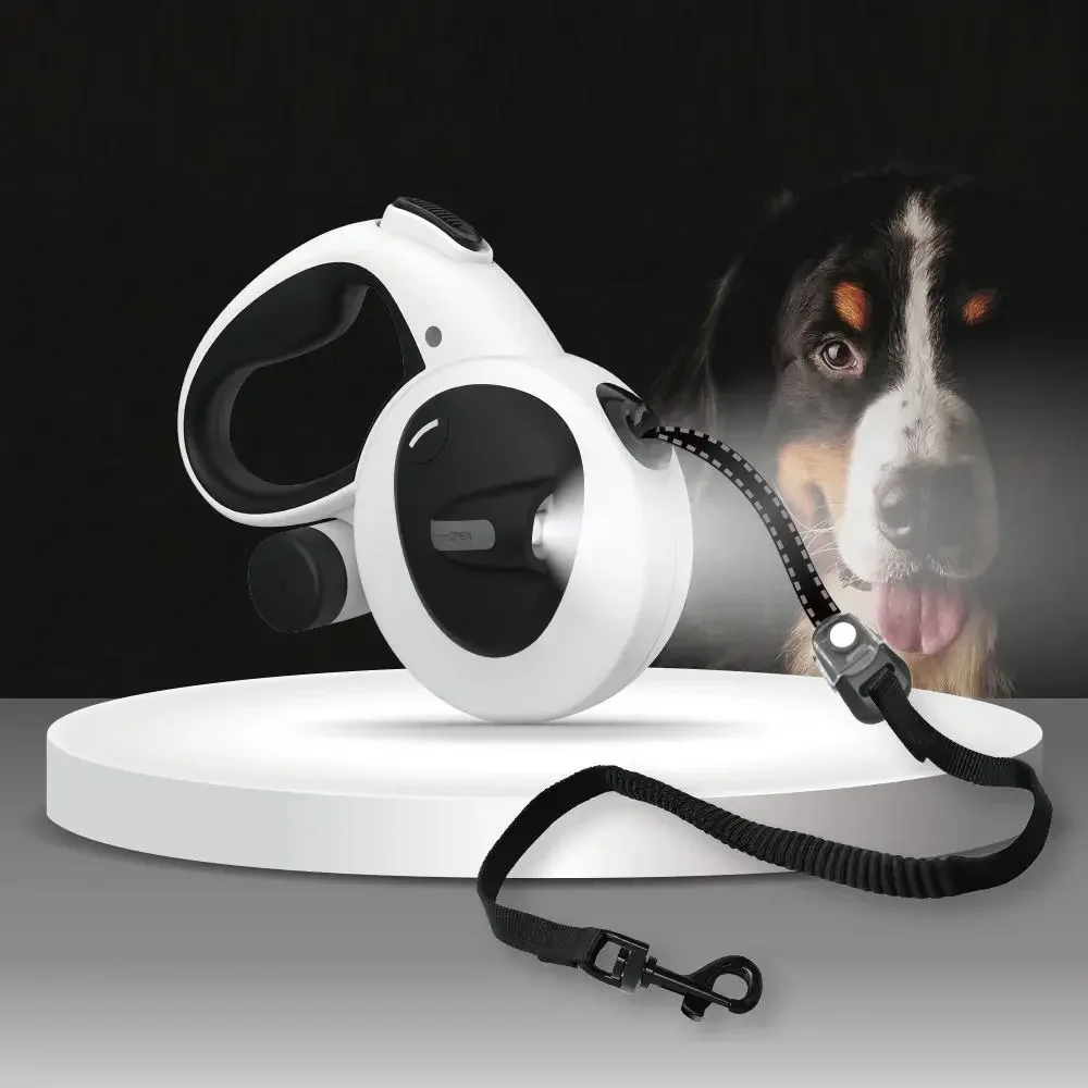 

Led Light Up Pet Running Retractable Dog Leash Automatic with Flashlight and Poop Bag Dispenser