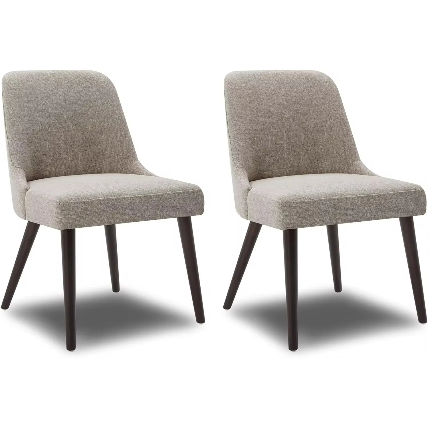 

Mid-Century Modern Dining Chair, Upholstered Fabric Accent Chair for Dining Room, Set of 2, Flax in Fabric