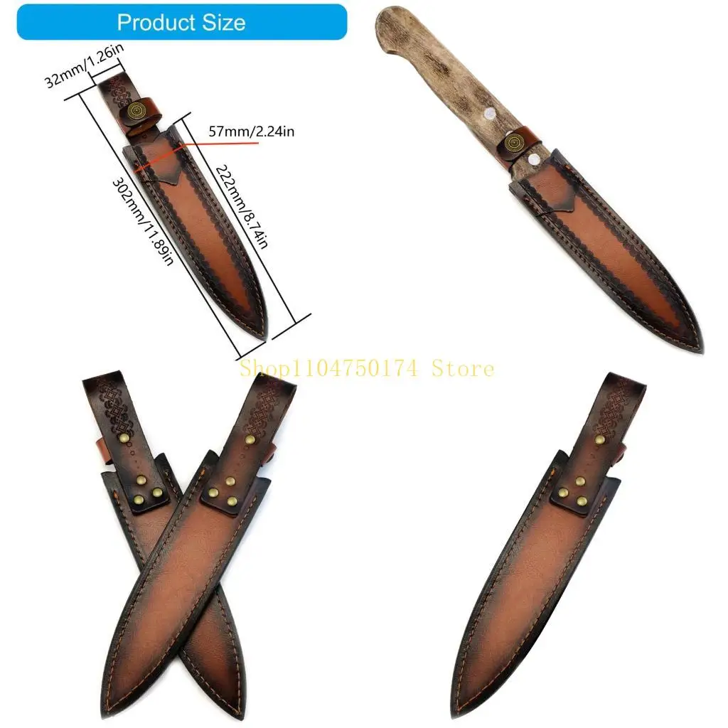 Professional Grade Thickened Leather Protective Sleeve For Camping Equipment Weather Resistant Design Convenient Carry Tanned