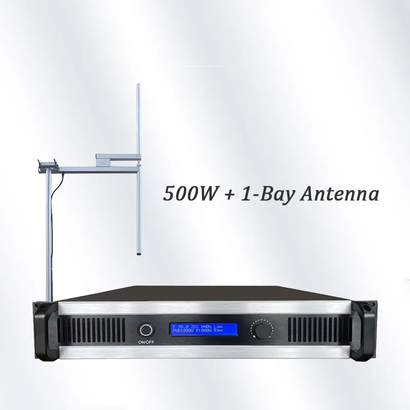 

500W FM transmitter + 1-bay antenna for radio station