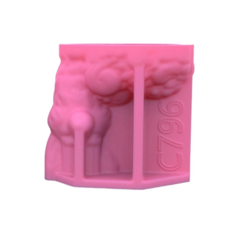 Vaso flores forma raposa molda textura silicone perfeita para artesanato