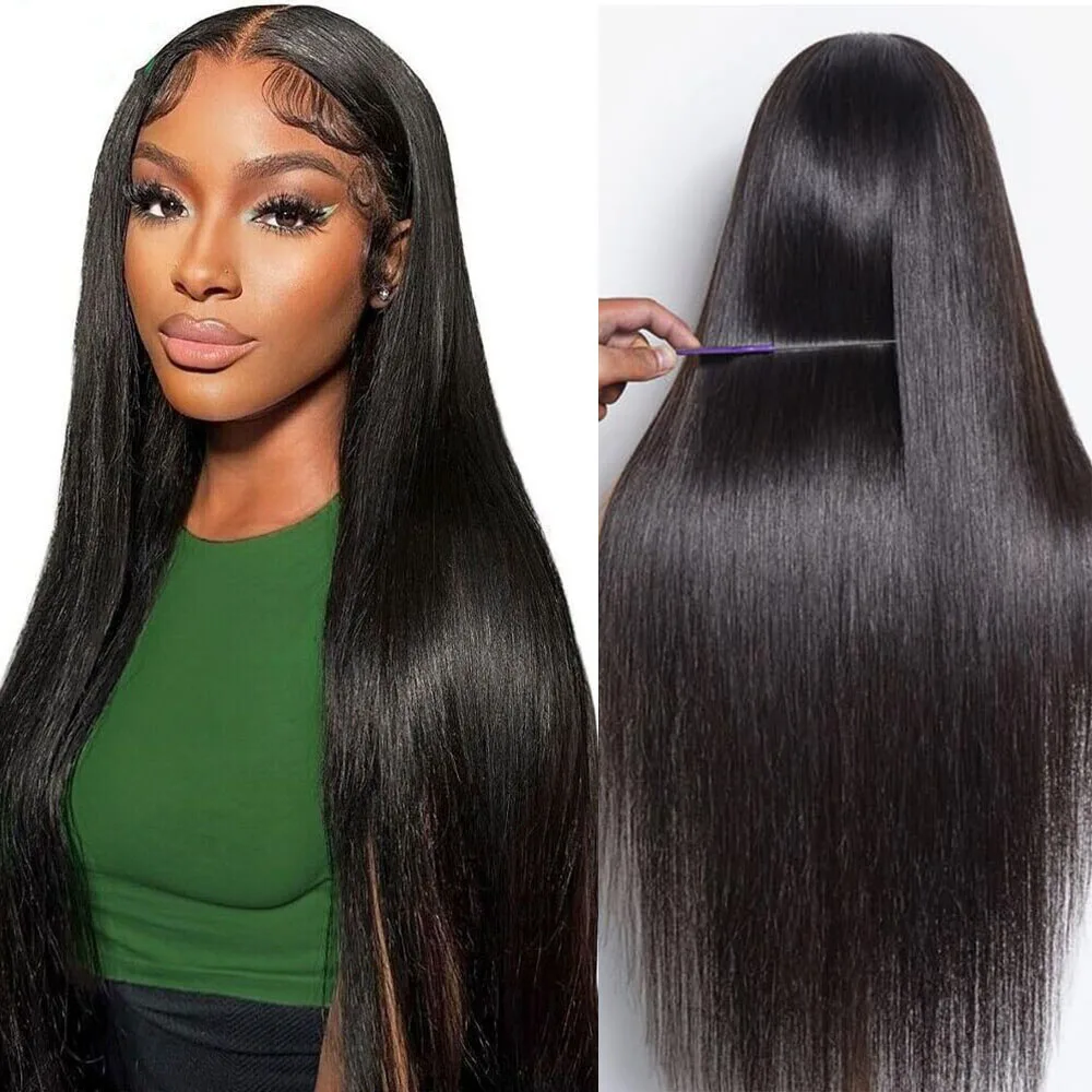 Bone Straight 13x6 HD Transparent Lace Front Wigs Human Hair Wigs For Women Pre Plucked Brazilian 30 Inch 13x4 Lace Frontal Wig