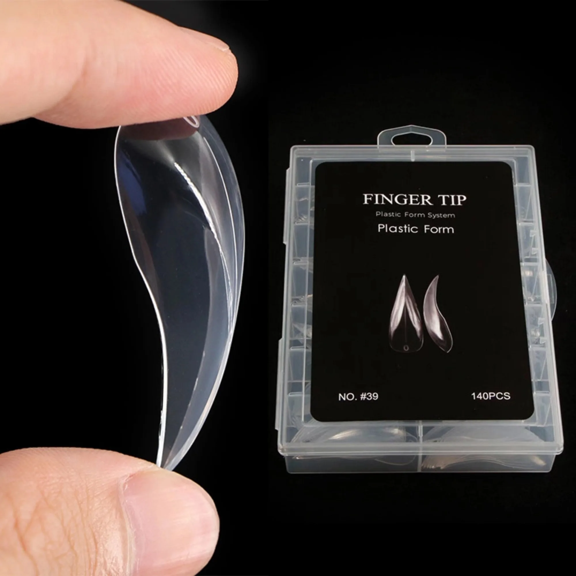 140 개/상자 독특한 곡선 스틸레토 3d 독수리 발톱 네일 호크 조각 손톱 전체 커버 금형의 네일 젤 확장을위한 듀얼 양식