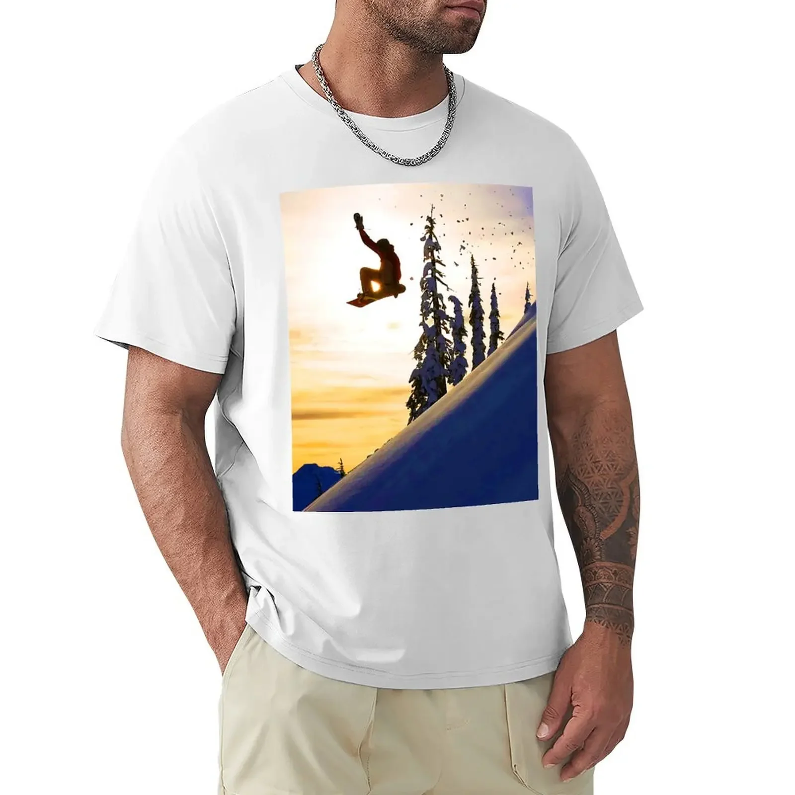 Snowboard Jump T-shirt graphics blacks mens clothes