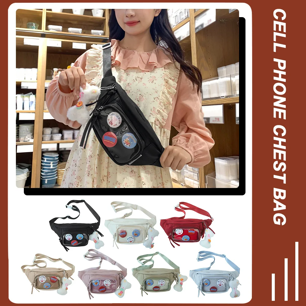 

Ita Bag Waist Pack Cute Crossbody Sling Bag Nylon PVC Waist Bag Chest Bag for Women Girls Teens