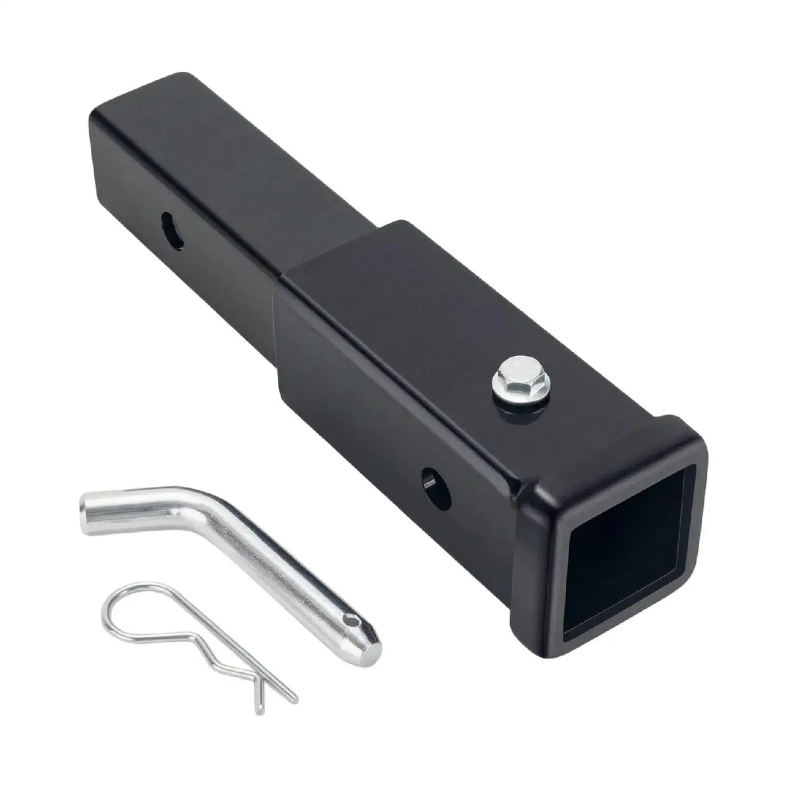 truck-trailer-hitch-extender-28cm-heavy-duty-black-steel-receiver-for-bike-rack-cargo-carrier-clearance