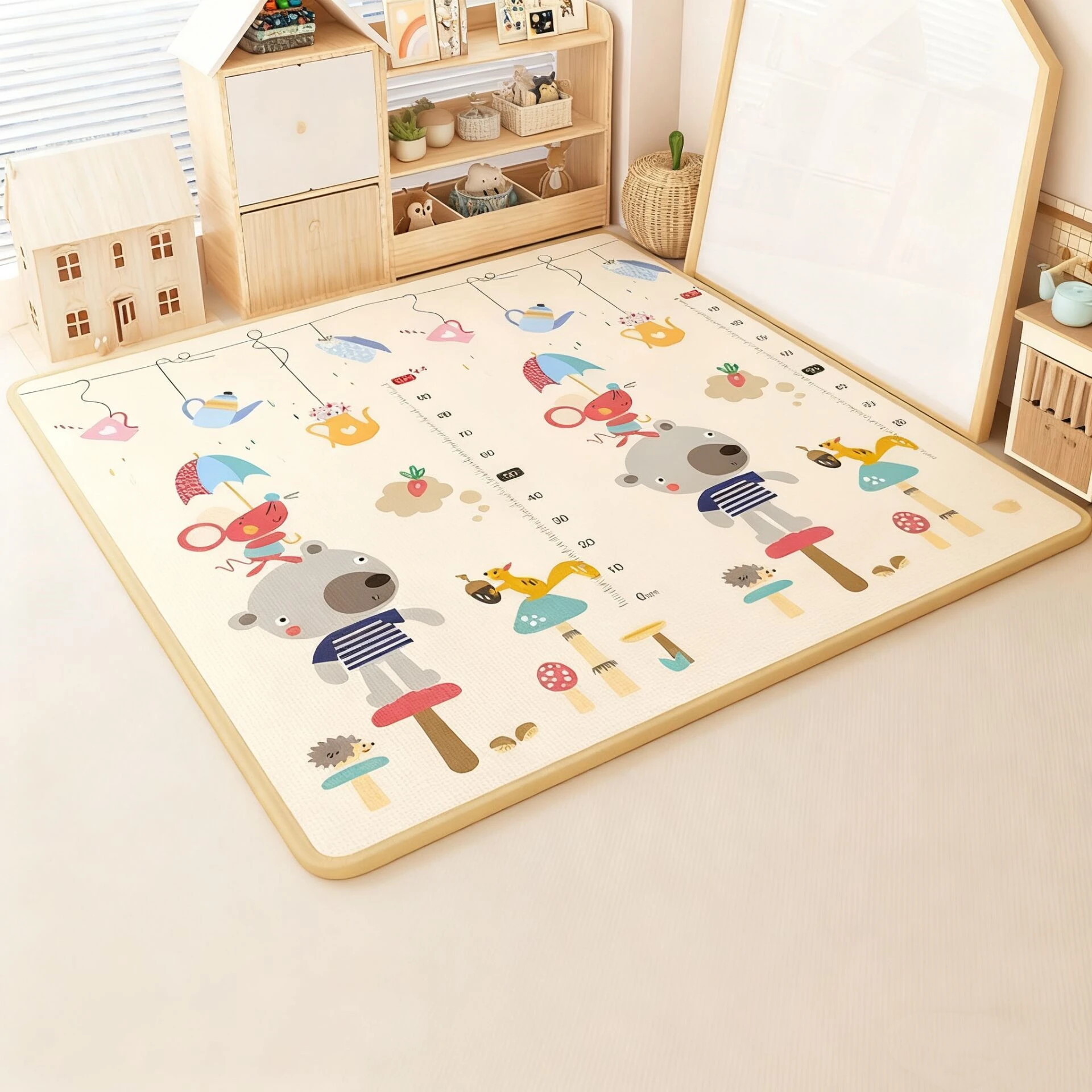 

180x150/180x120cm Thickness 1cm Play Mat for Children's Thick Safety Mat Friendly Crawling Play Mats Folding Carpet Rug Playmat