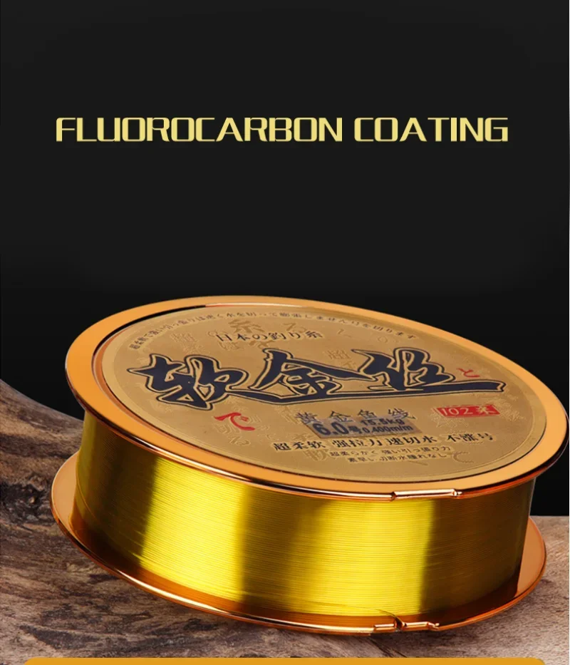 102 meter ultra soft gold thread bass nylon high-quality fluorocarbon coating fishing rod fishing line accessories outdoor tools