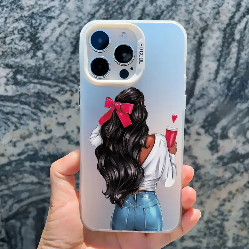 Mädchenmuster Handyhülle für iPhone 17 16 14 15 Plus Pro Max 11 12 13 Pro Max 13 Mini Stoßfeste Laser-Mode Rückseiten-Cover – Detail 8