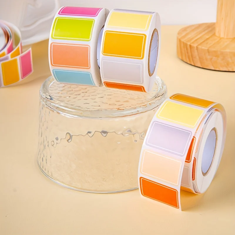 500pcs Roll Handwritten Food Category Index Stickers for Organization, Gift Wrapping, Office & Home Use - Vibrant Colors
