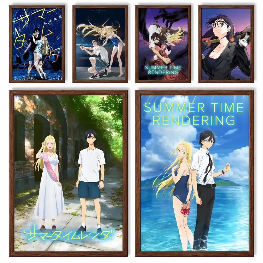 Dark Supernatural Mystery Anime Summer Time Rendering Poster Self‑Adhesive Waterproof Sticker House  Wall Art Home Decor