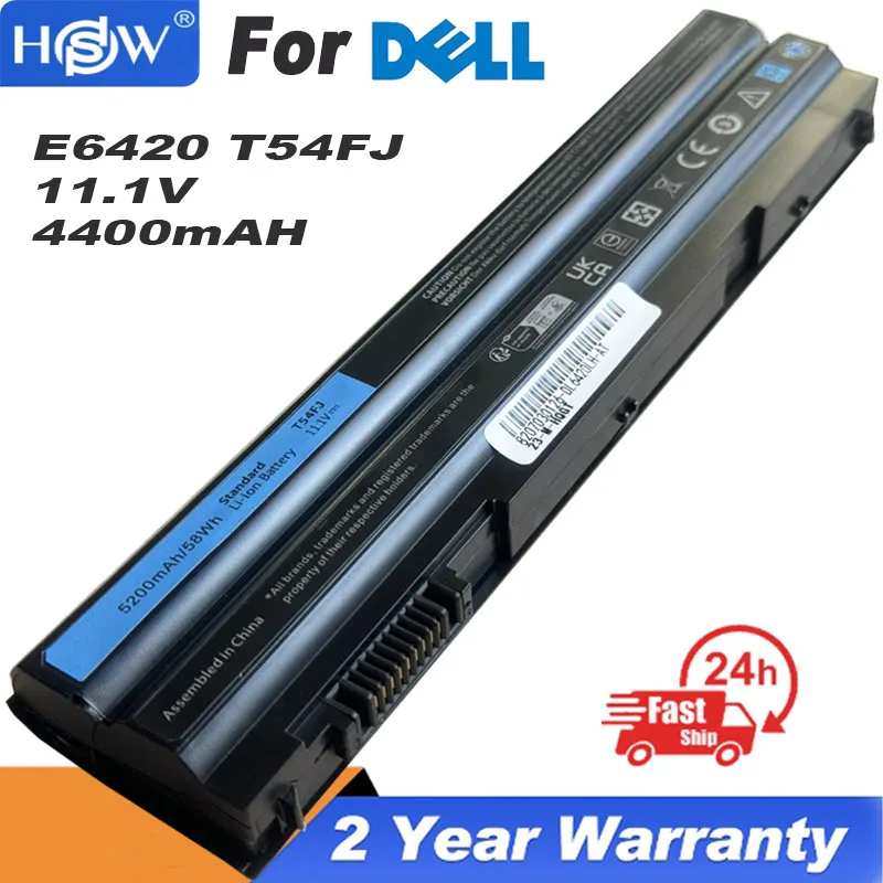 11.1V 48Wh 8858X Laptop Battery For Dell Latitude E6420 E6430 E6520 E6530 Inspiron 15 7520 5520 5720 7720 T54FJ M5Y0X