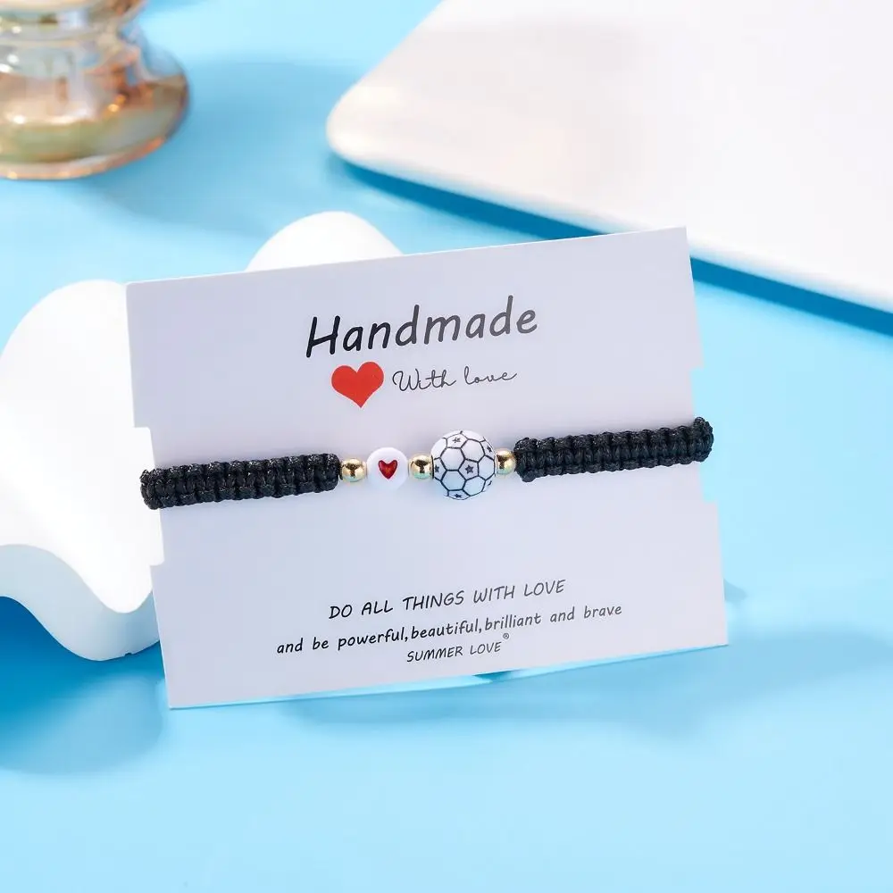 Handmade Basketball Baseball Bracelet Korean Style Resin Sport Style Woven Bracelet Volleyball Jewelry Accessories