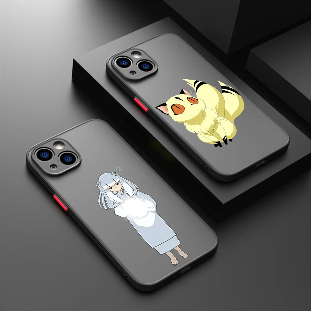 Phone Case For iPhone 16 Plus 15 Pro Max 14 7 8 Plus XR SE 11 12 13 Mini X XS 16P Inuyasha Sesshoumaru Black Translucent Cover