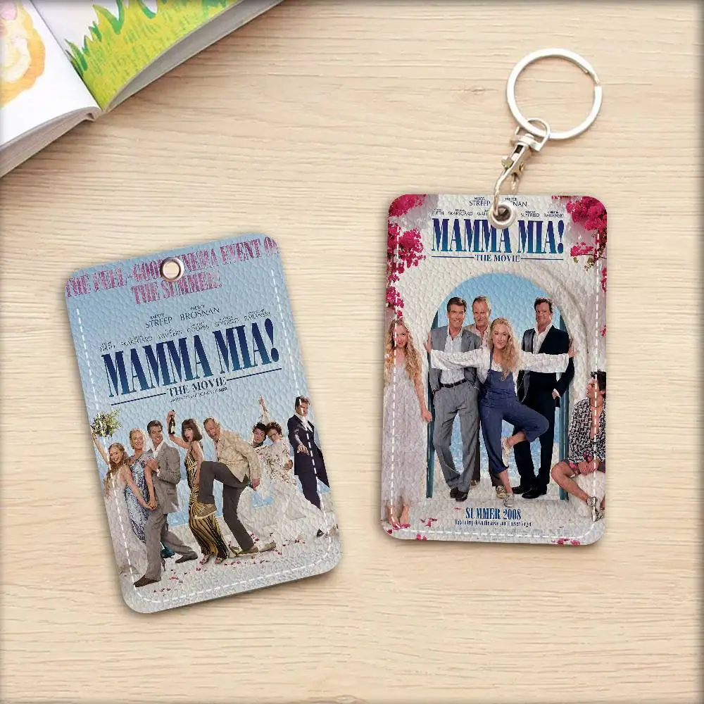 Classic Movie M-Mamma M-Mia PU Soft Leather Rectangular Key Card Holder Induction Elevator Protection Cover Youth Faion Accory