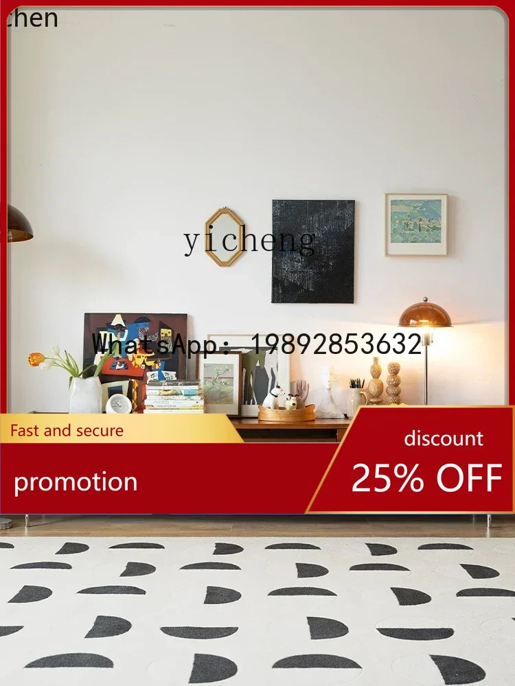 

YFY solid wood TV cabinet retro Nordic small apartment living room home style simple medieval furniture living room decoration