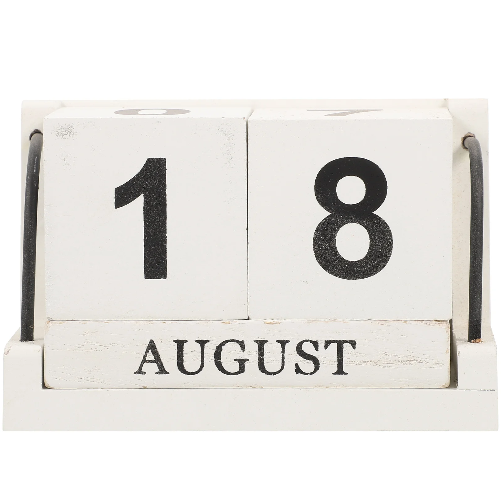 

Log Calendar Office Desk Block Vintage Decor Desktop for Daily Looking Wood Cubes Small