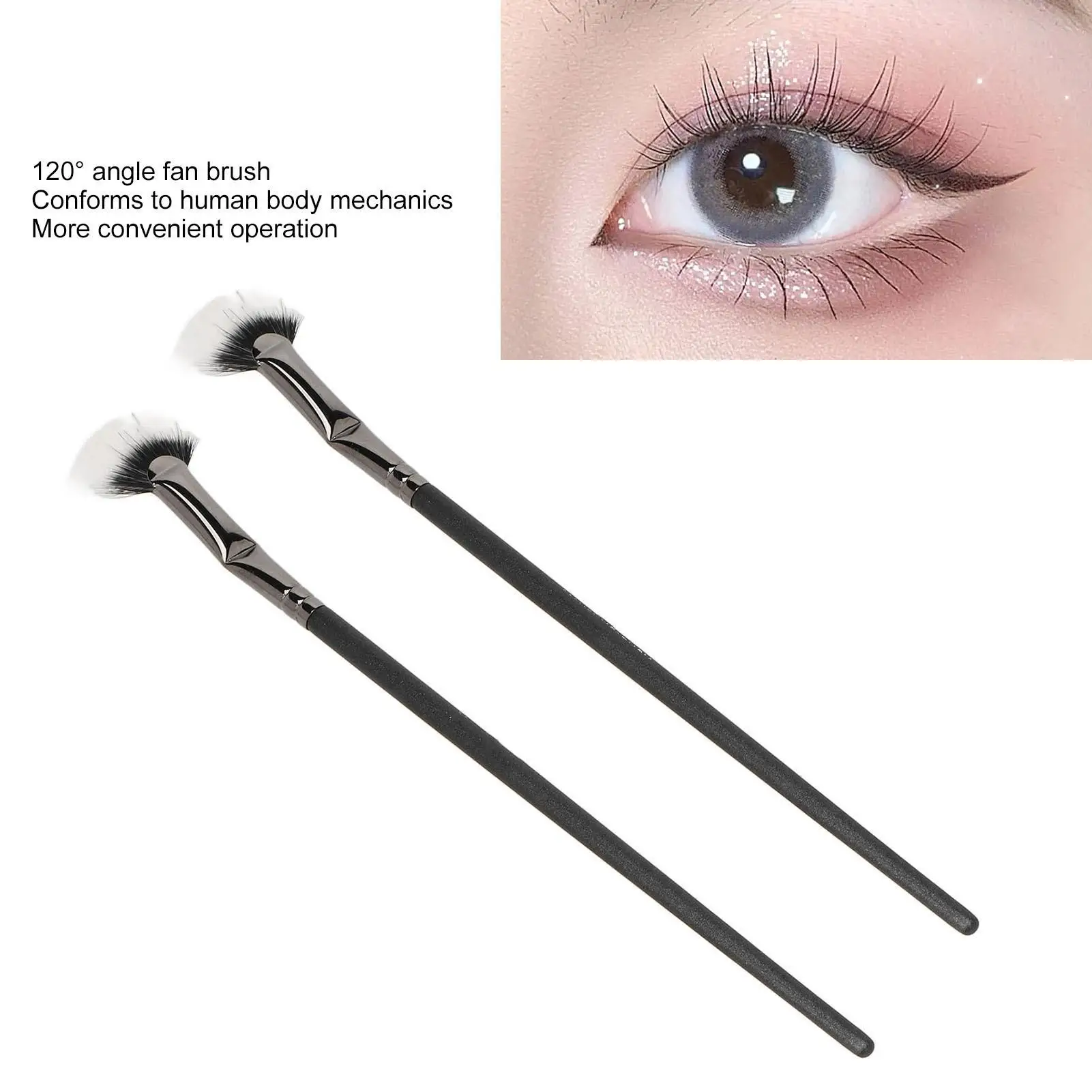 Brosses d'éventail de mascara professionnelles, double couche, application sans grumeau sur les cils inférieurs, 2 pièces