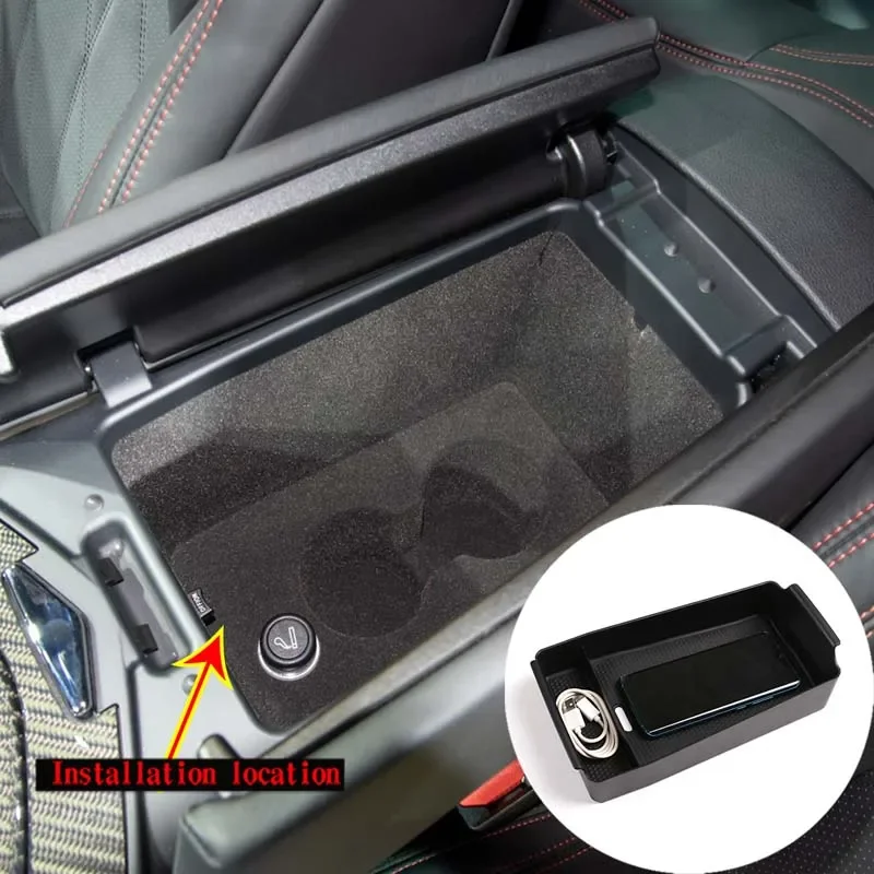 For Maserati Ghibli/Levante/Quattroporte 2013-2022 ABS black car armrest storage box sticker car interior decoration accessories