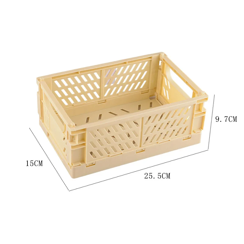 Plastic Foldable Storage Crate Folding Box Basket Stackable Cute Makeup Jewellery Toys Boxes for Storage Box Organizer Portable