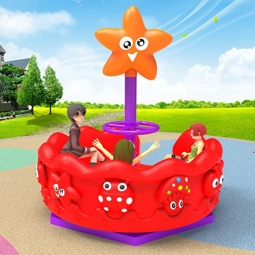 Cute Style Plastic Outdoor Playground Swivel Chair Merry Go Round