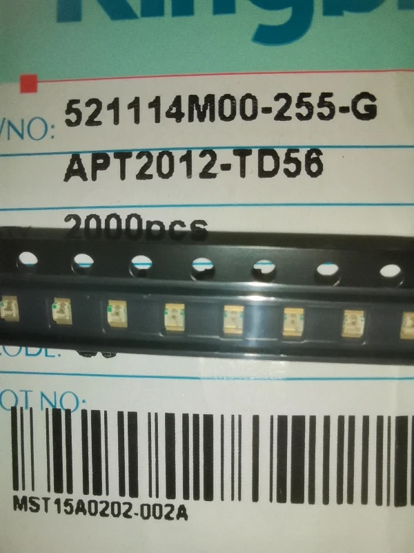 

50Pcs/APT2012-TD56 LED 0805 (2012) Yellow-green, high-brightness LED gold feet