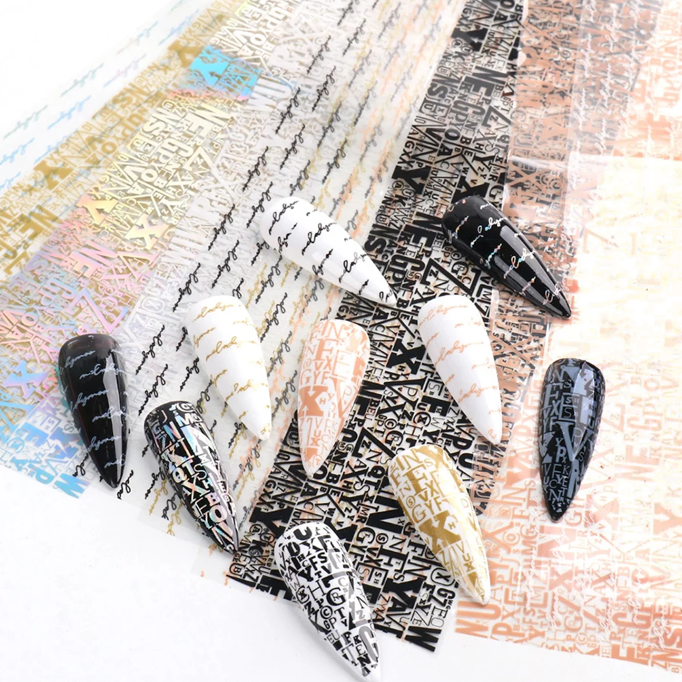 10 قطعة ملصقات تزيين الأظافر على الطراز القوطي ملصقات أظافر ذاتية الصنع منتجات تزيين الأظافر أدوات الأظافر #1