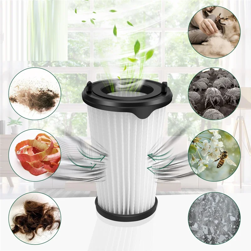 Baao-pacote de 6 filtros cx7 para aeg aef150, filtro de substituição para aeg cx7-2, qx8 animal bateria aspirador de pó portátil