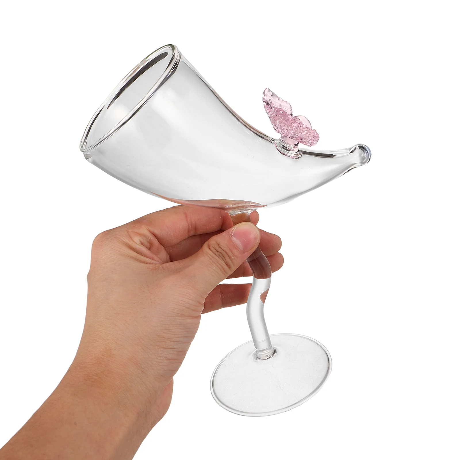 

Viking Horn Glass 250Ml Transparent Wide-Mouth Creative Horn Mug Whiskey Beer Cocktail Glass Party Bar Accessory