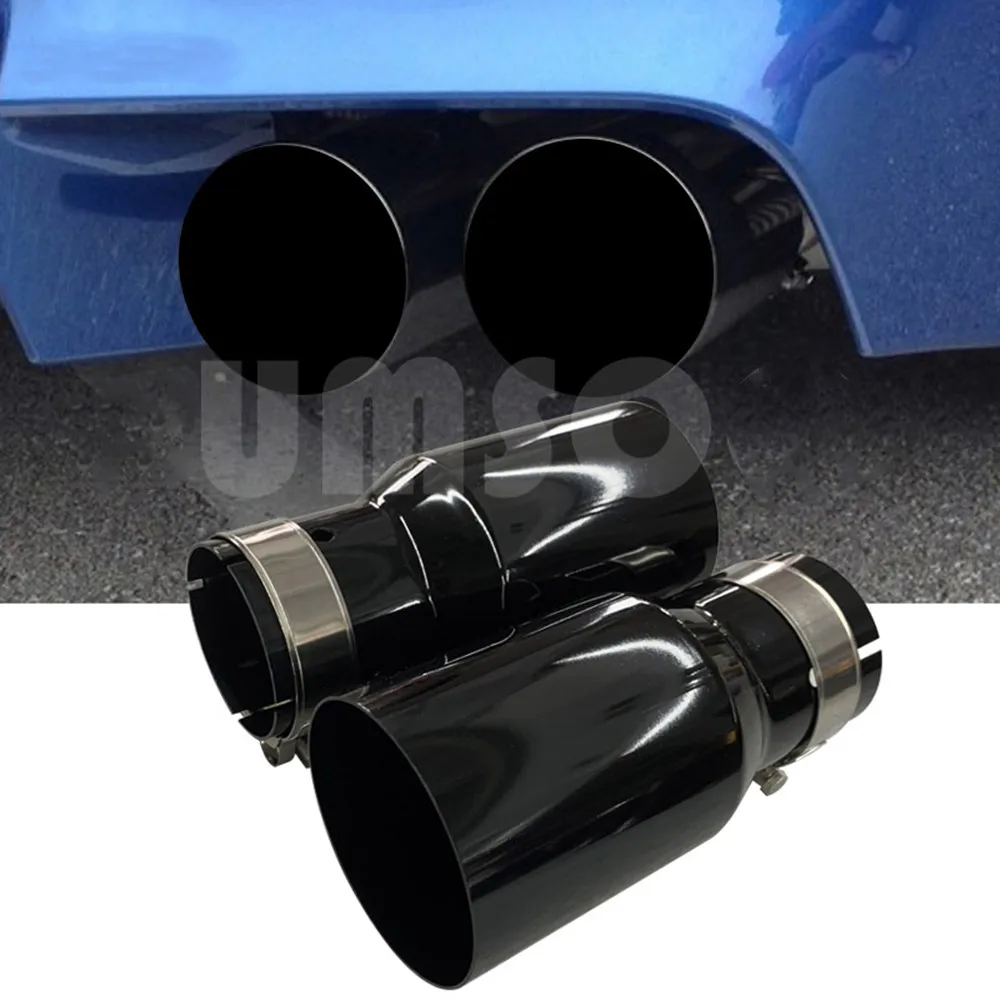 Knalpot Universal untuk Kendaraan Baja Tahan Karat Knalpot Mobil Modifikasi Mobil Ekor Tenggorokan untuk Pipa B-Mw E90 Ujung Knalpot W222