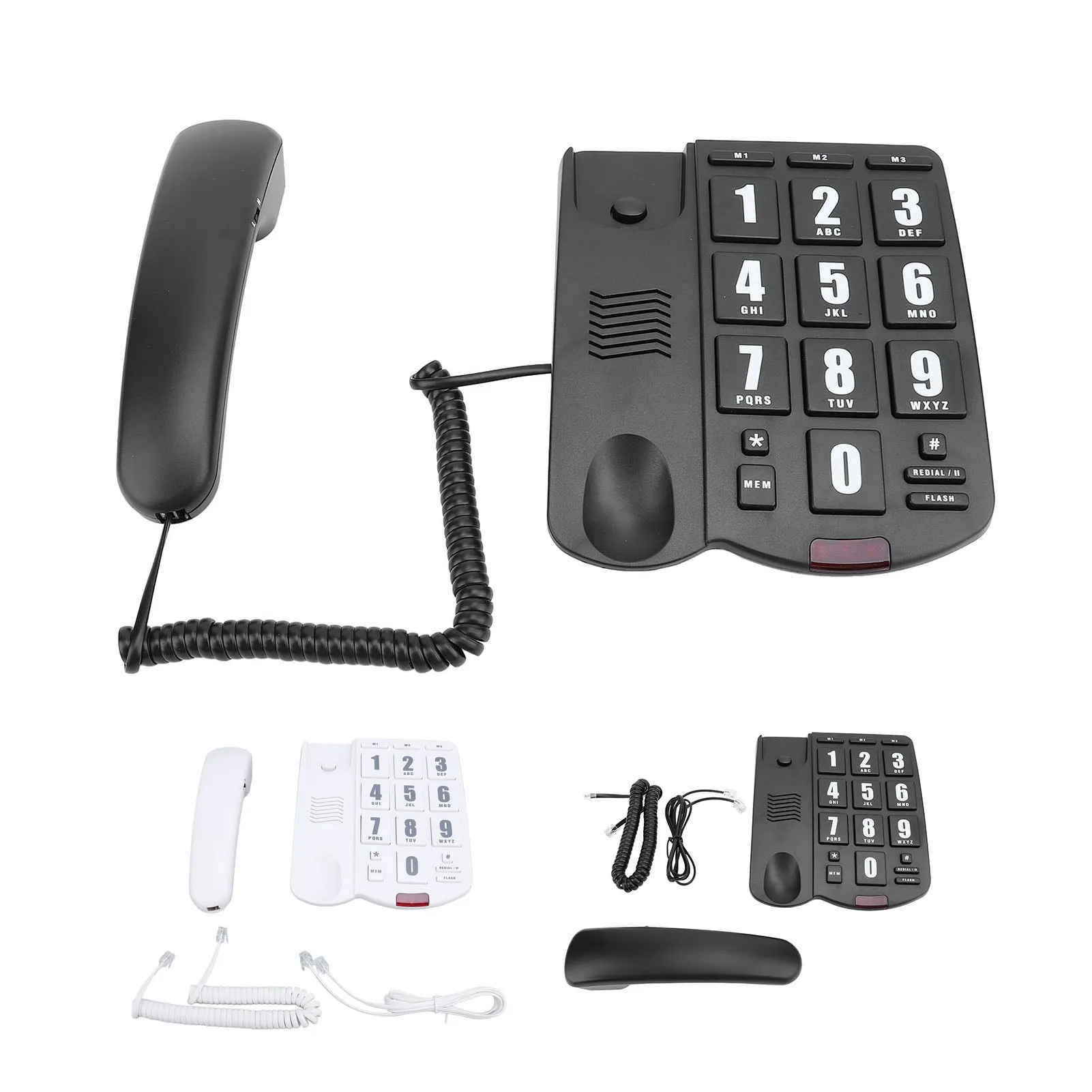 家庭用電話 壁掛け可能 音量調節可能 有線家庭用電話 クイックスピーカーフォン 高齢者向け点滅アラート