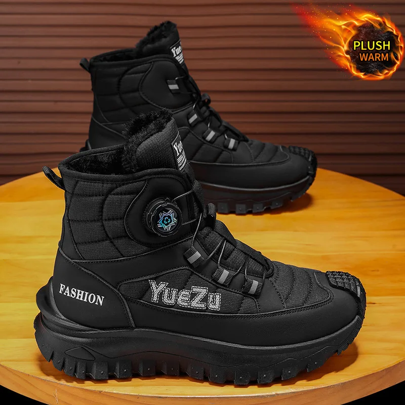 Big Size Winter Snowboots voor heren Hoge fleece gevoerde warme katoenen schoenen Antislip Duurzame waterdichte wandelschoenen voor buiten