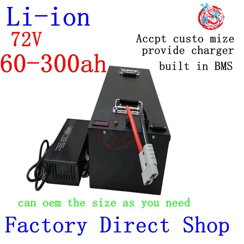 

72V Lithium Battery 60Ah 100Ah 120Ah 150Ah 180Ah 200Ah 280Ah 300Ah Li-ion for 7KW 14KW Scooter Motorcycle Tricycle Hybrids