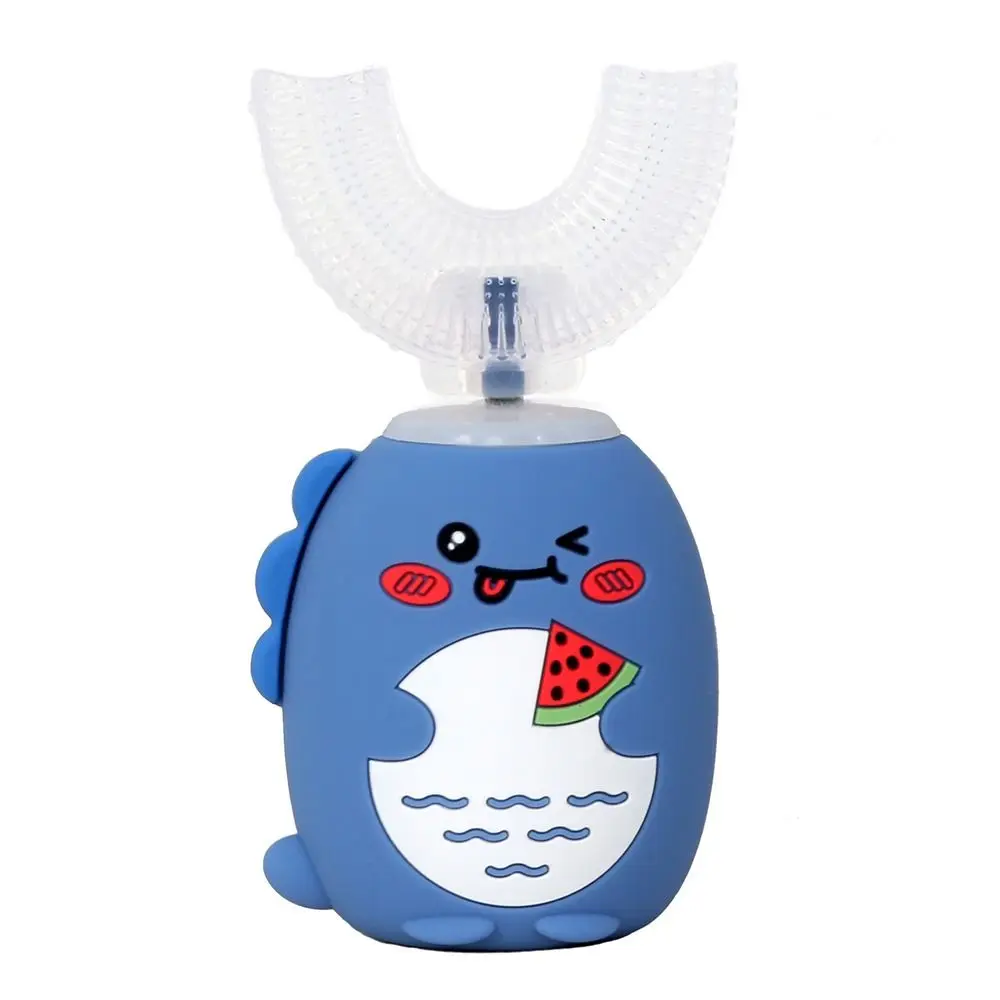 

Silicone Brush Head Electric Toothbrush U-shaped Degree Cleaning Children Tooth Brush Rechargeable Cartoon Dinosaur